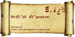 Bródi Ágoston névjegykártya